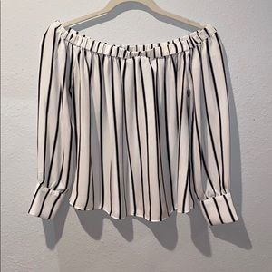 Off the shoulder stripe top